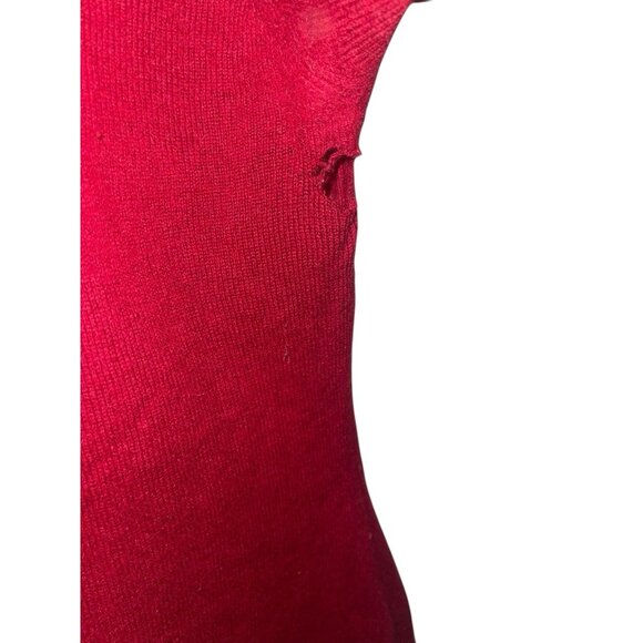 QI CASHMERE Women's Size Medium Red 100% Cashmere Sweater READ FLAWED - Picture 6 of 16
